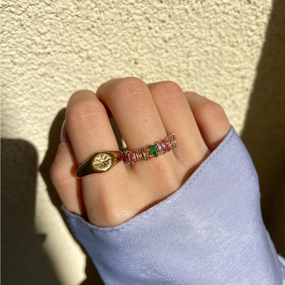 🔥CLEARANCE🔥18K Gold Plated North Star Signet  Ring